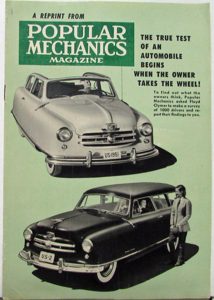 1951 Nash Rambler Owners Report Reprint Popular Mechanics Magazine