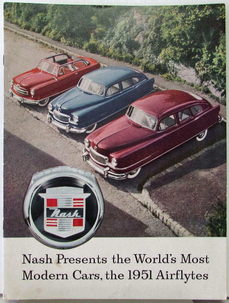 1951 Nash  Ambassador Statesman Rambler Airflyte Sales Brochure Original XL