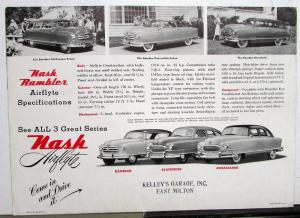 1952 Nash Rambler Airflyte Country Club Sales Folder Original