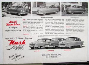 1952 Nash Rambler Airflyte Country Club Sales Folder Original