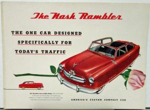 1953 Nash  Rambler Convertible Country Club Wagon Original Color Sales Folder