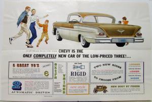 1958 Chevrolet Cars Bel Air Delray Color Sales Folder Mailer Original