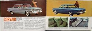1960 Chevrolet Corvair Sedan & 700 Color Sales Brochure Orig Blue Car Inside Pg