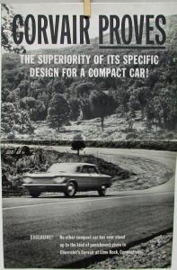1960 Chevrolet Corvair Proves Superiority Design Compact Car Sales Folder Orig