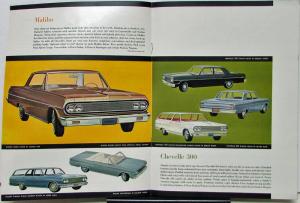 1964 Chevrolet Chevelle Chevy II Corvair Corvette Color Sales Brochure Original