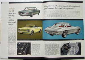 1964 Chevrolet Chevelle Chevy II Corvair Corvette Color Sales Brochure Original