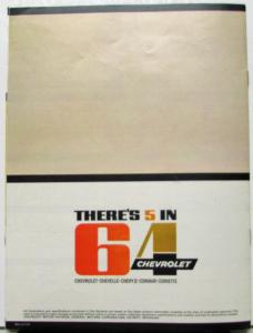 1964 Chevrolet Chevelle Chevy II Corvair Corvette Color Sales Brochure Original