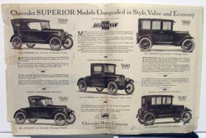 1923 Chevrolet Superior Car Models Sales Folder Original With FOBs & Specs