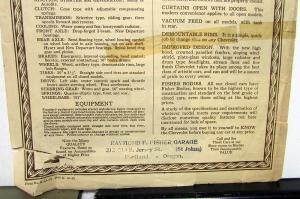 1923 Chevrolet Superior Car Models Sales Folder Original With FOBs & Specs