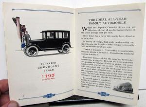 1924 Chevrolet Sales Brochure Superior Models & Specifications Original