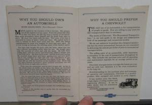 1924 Chevrolet Sales Brochure Superior Models & Specifications Original