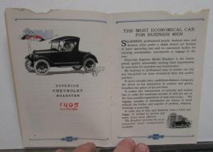 1924 Chevrolet Sales Brochure Superior Models & Specifications Original