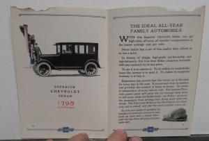 1924 Chevrolet Sales Brochure Superior Models & Specifications Original