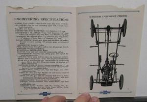 1924 Chevrolet Sales Brochure Superior Models & Specifications Original