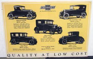 1925 Chevrolet Superior Models Series K Sales Folder Prices & Specs Original