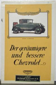 1928 Chevrolet Car German Text Belgiam Maket Sales Folder Sedan Coach Cabriolet