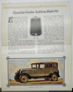 1928 Chevrolet Car German Text Belgiam Maket Sales Folder Sedan Coach Cabriolet