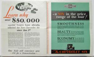 1929 Chevrolet 6 Cylinder Coach Color Sales Folder Mailer Original