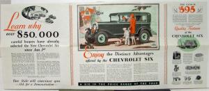 1929 Chevrolet 6 Cylinder Coach Color Sales Folder Mailer Original