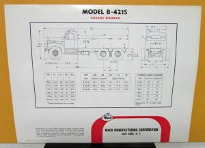 1955 Mack Truck Model B 421S Specification Sheet
