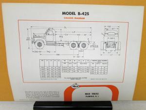 1956 Mack Truck Model B 42S Specification Sheet