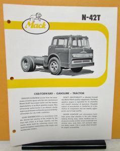 1958 Mack Truck Model N 42T Specification Sheet