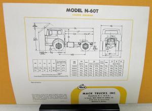 1958 Mack Truck Model N 60T Specification Sheet