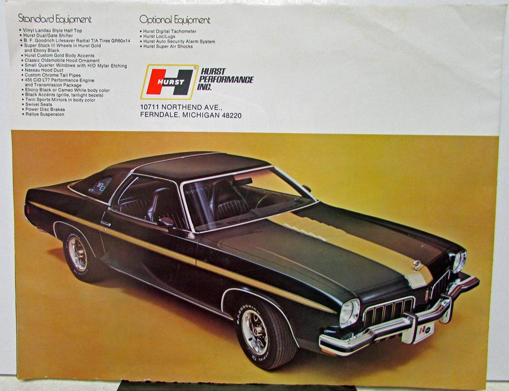 1973 Hurst Olds Prestige Dealer Brochure Poster Hurst Performance ...