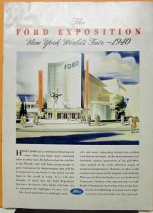 1940 Ford Exposition New York Worlds Fair Hand Out Brochure Displays