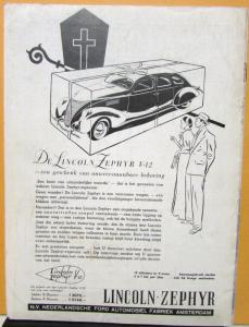 1936 Ford Wereld World Dutch Text Foreign Mkt Mag Nov No 22 Car Truck Flathead