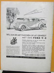 1936 Ford Wereld World Dutch Text Foreign Mkt Mag April No 8 Car Truck Marine
