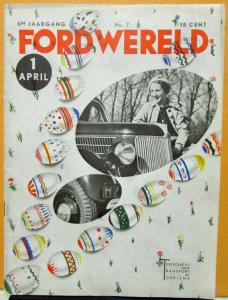 1936 Ford Wereld World Dutch Text Foreign Mkt Mag April No 7 Car Truck Cabriolet