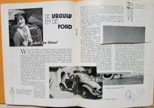 1935 Ford Wereld World Dutch Text Foreign Mkt Mag August No 14 Car Truck Coupe