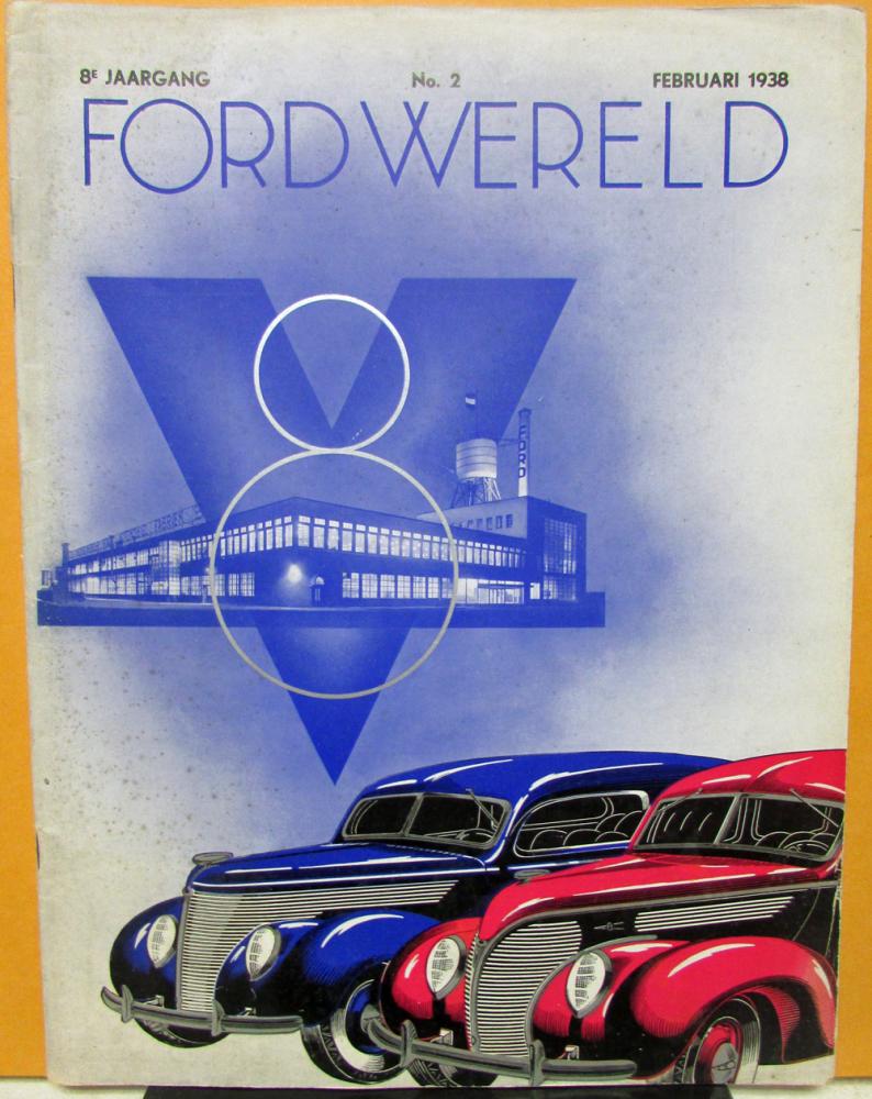 1938 Ford Wereld V8 Car Truck Coupe Cabriolet World Dutch Text Mkt Mag No 2