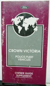 1997 Ford Crown Victori Police Car Fleet Vehicles Owner Guide Manual Supplement