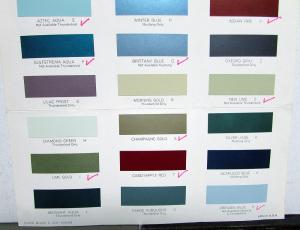 1969 Ford Dealer Exterior Color Selections Brochure Paint Chips Mustang TBird