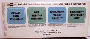 1968 Chevrolet Truck Sales Mailer Folder Job Tamers Pickup Van