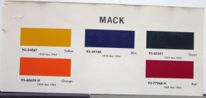 1959 1960 1961 1962 1963 1964 Mack Truck Paint Chips