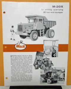 1963 Mack Truck Model M 20X Specification Sheet