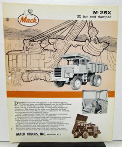 1964 Mack Truck Model M 25X Specification Sheet