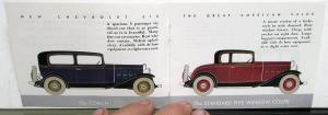 1932 Chevrolet 6 Pocket Brochure Coach Coupe Phaeton Cabriolet Roadster Repro