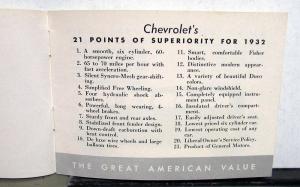 1932 Chevrolet 6 Pocket Sale Brochure Coupe Phaeton Cabriolet Roadster Original