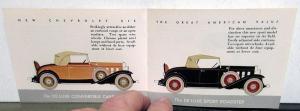 1932 Chevrolet 6 Pocket Sale Brochure Coupe Phaeton Cabriolet Roadster Original