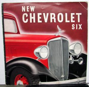 1933 Chevrolet Six Sedan Coach Coupe Cabriolet Roadster Phaeton Sales Brochure