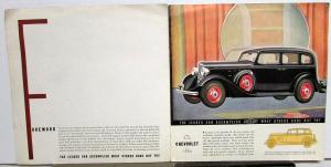 1933 Chevrolet Six Sedan Coach Coupe Cabriolet Roadster Phaeton Sales Brochure