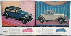 1933 Chevrolet Six Sedan Coach Coupe Cabriolet Roadster Phaeton Sales Brochure