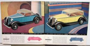 1933 Chevrolet Six Sedan Coach Coupe Cabriolet Roadster Phaeton Sales Brochure