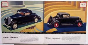 1933 Chevrolet Master and Standard Six Color Sales Brochure Original