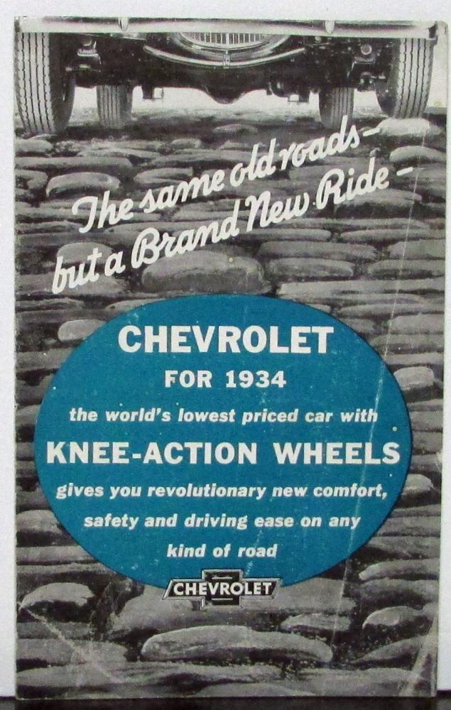 1934 Chevrolet Knee Action Wheels & Features Sales Folder Original