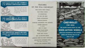 1934 Chevrolet Knee Action Wheels & Features Sales Folder Original